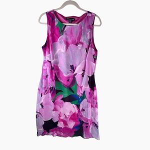 American Living Pink Floral Sheath Dress Women's Sz 14W 14 Sleeveless Midi